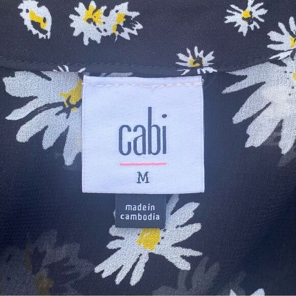 CAbi Daisy Print 2 Piece Dress/Topper/Duster Black & White M Limited-Edition - Picture 11 of 14